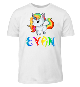 Evan Unicorn Kids T-Shirt