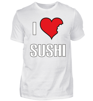i love Sushi Herz weiß
