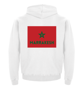 Marrakesh City in Moroccan Flag
