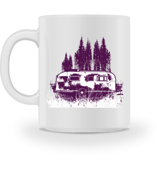 Purple Camper Caravan RV Illustration