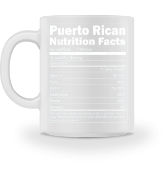 Nutrition Facts Puerto Rican