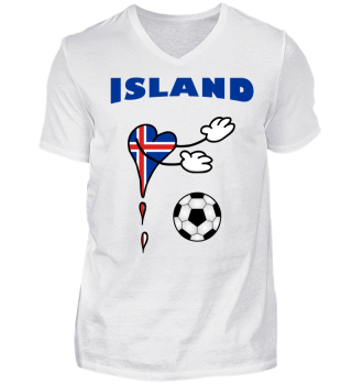 Fanshirt Flagge Fußball Island