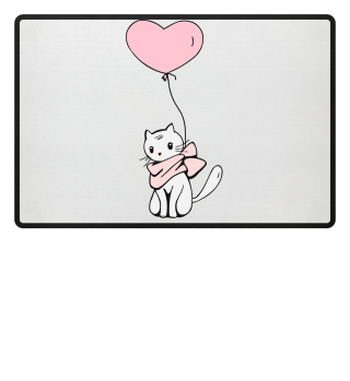 Cat with heart shaped balloon