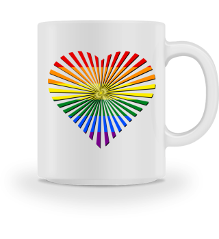 Gay Pride Rainbow Flag - Love Heart