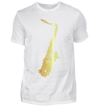 Saxophon T-Shirts (Vintage Goldgelb)