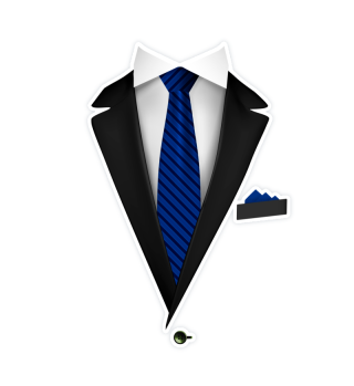 Tuxedo with a Royal Blue Tie For Weddings And Special Occasions