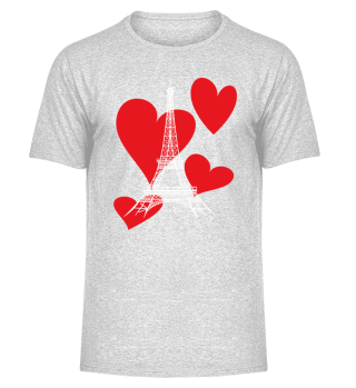 Eiffel Tower with Hearts Love Paris Souvenir France French