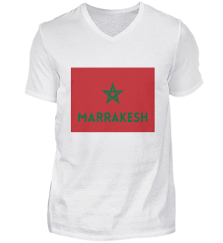 Marrakesh City in Moroccan Flag