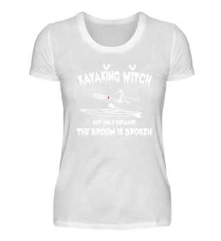Halloween T-Shirt river Kayaking witch