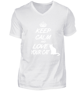 T-shirt Katze - keep calm love cat