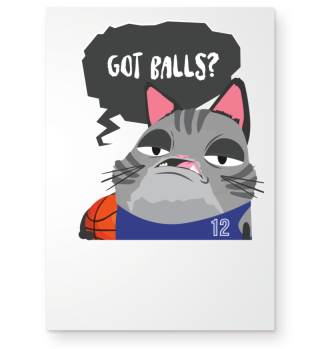 Basketball Katze Sprüche Comic Geschenk