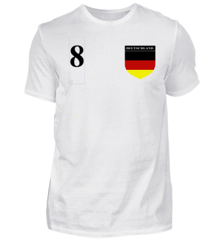 Deutschland WM Fan T-Shirt Nummer 8
