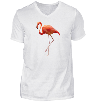 Low Poly Art - Flamingo dancing pink 