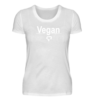 Vegan Shirt Blatt Herz Idee Geschenk