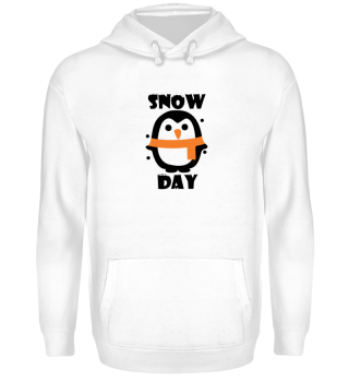 Penguin in Winter Snow Day