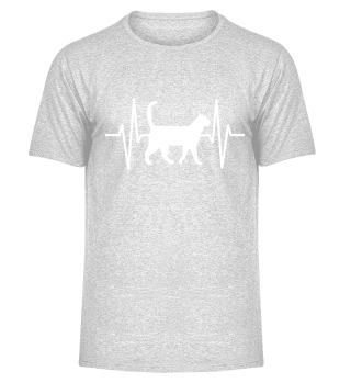 HEARTBEAT CAT CATS WHITE LOVE MUTTERTAG