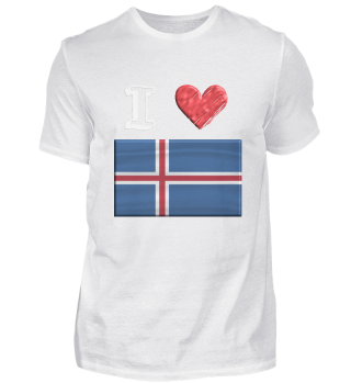 Ich liebe Island Flagge 3 D