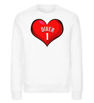 diver number 1 heart love