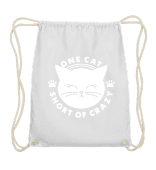 GIFT- ONE CAT SHORT OF CRAZY WHITE