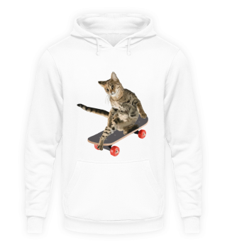 Katze Cool mit Skateboard - Skater 