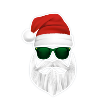 Hipster Santa Claus With Sunglasses Funny Gift for Christmas