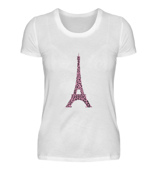 Cute Pink Leopard Print Eiffel Tower Paris Souvenir Gift