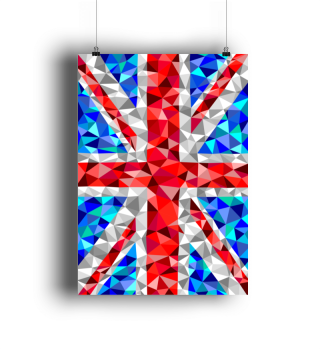 Union Jack Poster Din A2 low poly