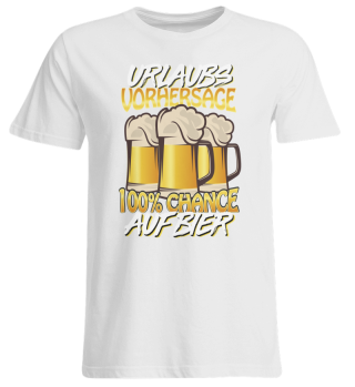 Vorhersage Wochenende 100% Bier T-Shirt | Bierfass Feiern Saufen Shirt