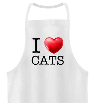 I Love Cats - Ich liebe Katzen - Schrift schwarz
