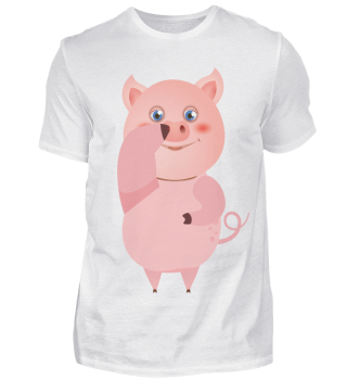sweet, funny and cute pink pig.