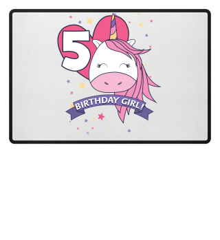 Birthday Girl! Unicorn 5th Birthday graphic design Gifts
