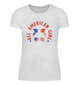 All American Girl Skull Independence Day