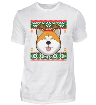 Ugly Christmas Sweater Akita Hund