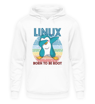 Born To Be Root Retro Penguin Linux Nerd Programmer Geek