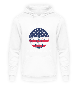 Proud Navy Cousin American Marine Anchor White