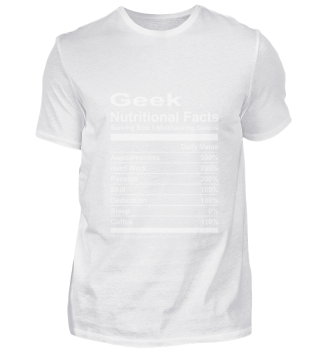 Geek Nutritional Facts Tee