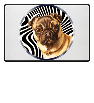 Dog Art Button Pug Canine Button Animal