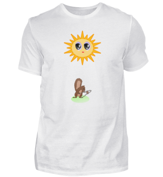 Sonnenstrahlen Eichhörnchen knackt Nuss