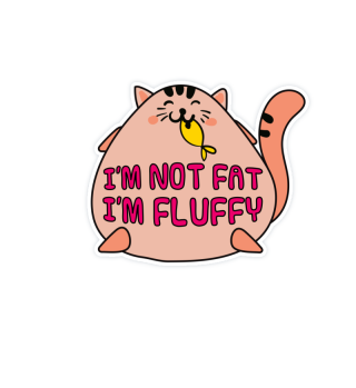 I'm Not Fat I'm Fluffy Funny Cat Lovers design For Kids