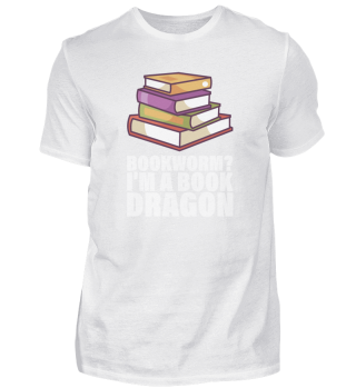 BOOK LOVERS BOOKWORM IN A BOOK DRAGON print