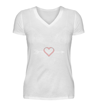 rosa Herz Pfeil T-shirt Geschenk Paare 