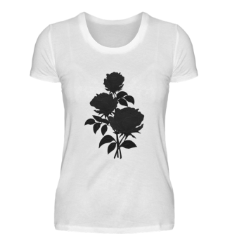 T-shirt with watercolor Black roses 