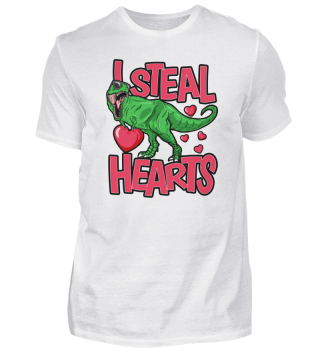 I Steal Hearts T Rex dinosaur Funny Gift For Valentines Day graphic