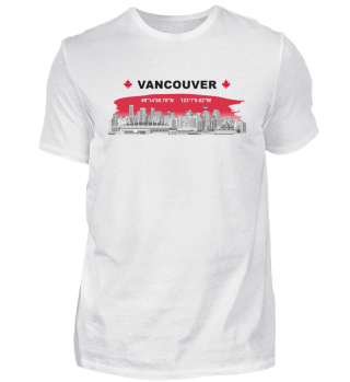 Vancouver Skyline + Koordinaten - Premium Shirt