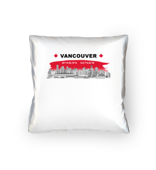 Vancouver Skyline + Koordinaten - Kissen