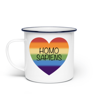Homo Sapiens Tasse weiß Metall