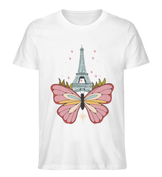 Schmetterlings-Eiffelturm-Himmel-Sterne Ich liebe Paris Franzosen