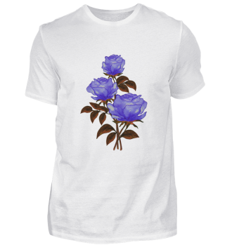 T-shirt with watercolor Blue roses