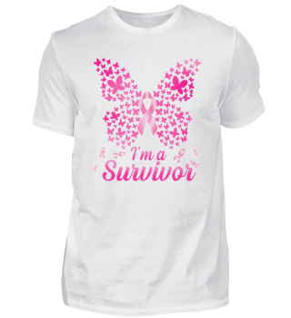 I'm A Survivor Pink Ribbon Butterfly Breast Cancer