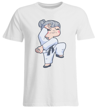 Karate Granny old woman fighting Gift